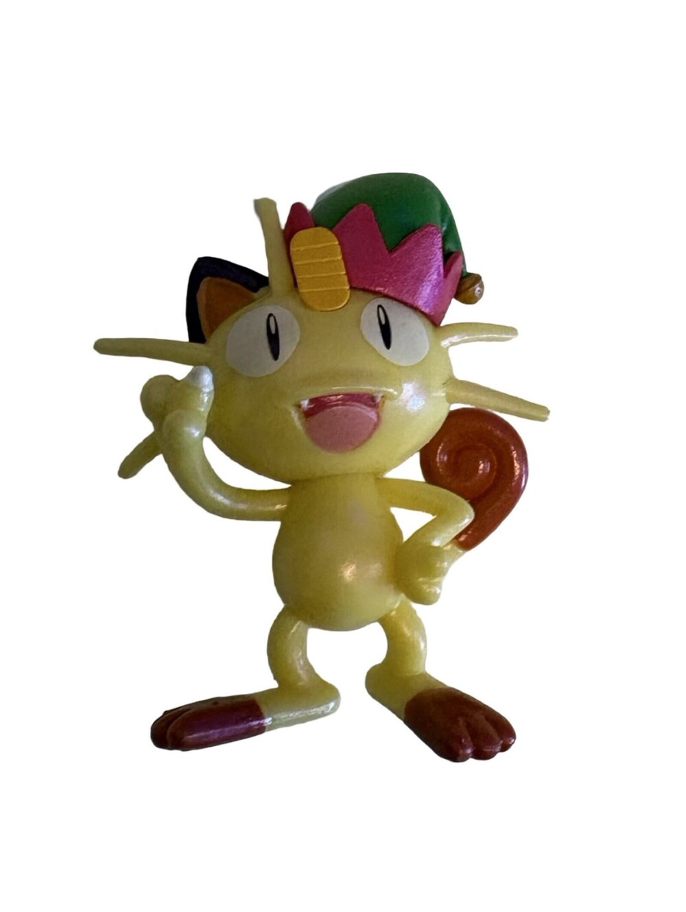 Meowth Holiday Christmas Pokemon Toy Figure Jazwares Elf Hat Small Mini